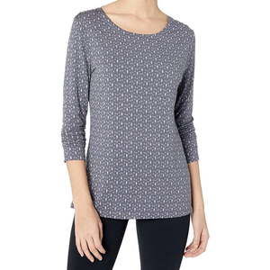 Sesoire Womens Sleepwear Soft Knit Printed Sleep Top,Medium